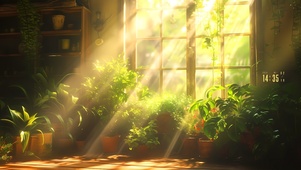 光影绿植房间