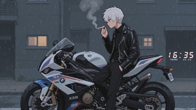 像素风机车男