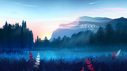 治愈清晨树林荧光草丛