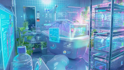 4K 未来炫酷科技浴室