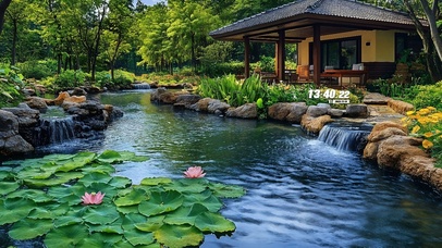 护眼后院荷花池