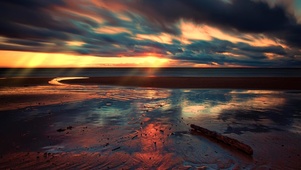 4k海边唯美夕阳