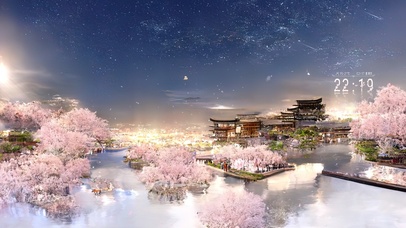 江南古镇樱花雪