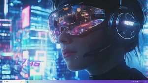 科技科幻炫酷女孩桌面主题