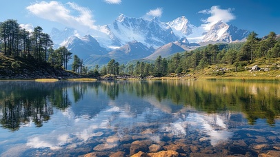 春日粉色花瓣古城风景