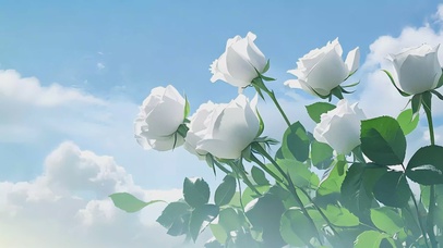 云海中的白玫瑰