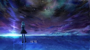 星空下的小女孩