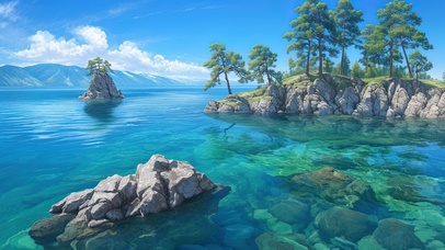 贝加尔湖清澈湖水