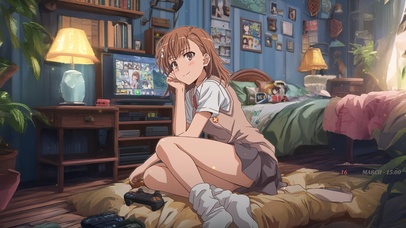 唯美房间午后少女