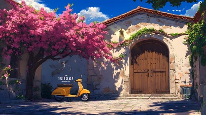 温馨小镇午后时光