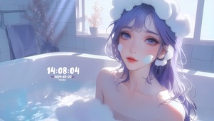 纯欲气质紫发美女