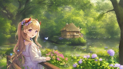 荧光可爱森林女孩