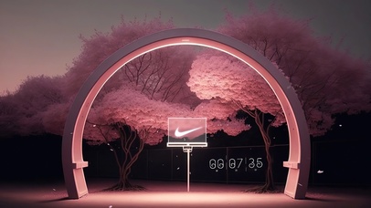 梦幻樱花篮球场