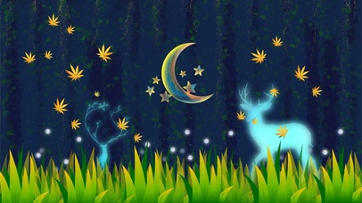 梦幻发光月亮森林 治愈小鹿