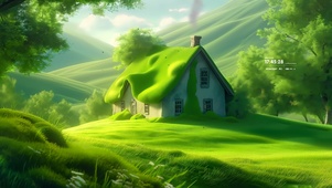 护眼 绿色小屋