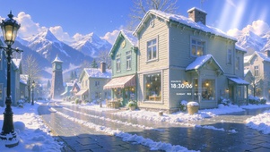 雪后小镇街道