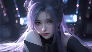 4K清纯气质紫发女神