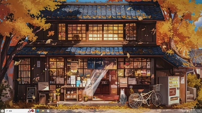 秋天便利店-桌面主题