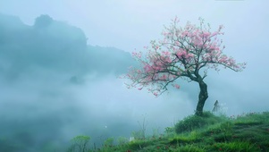云雾草原桃树