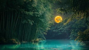 夜晚的竹林(风景动态壁纸) - 动态壁纸下载 - 元气壁纸