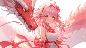 可爱粉龙女神