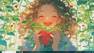 树丛女孩桌面主题