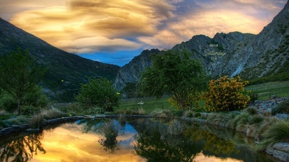 4k 唯美夕阳山湖