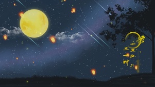 唯美月夜天灯