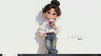 喝水女孩桌面主题