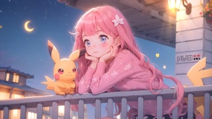 星空下女孩