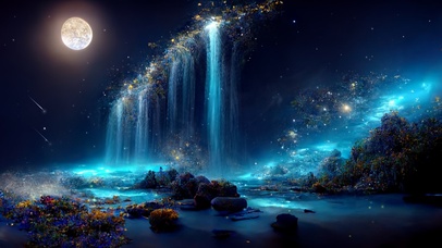 ai原创艺术   流光淬蓝