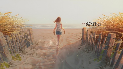 4k夏日海滩女孩