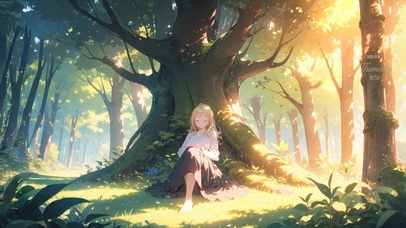 唯美森林阳光少女