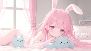 居家清纯兔耳女孩	