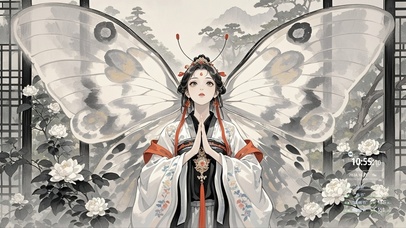 水墨蝴蝶祈祷