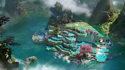 4K唯美古风神龙仙岛