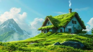 4K绿草小屋