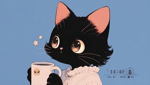 呆萌小黑猫
