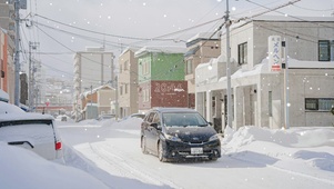 唯美治愈城市街道雪景