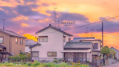 唯美治愈黄昏小镇