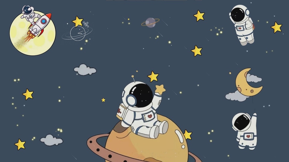 宇航员背景图卡通横屏图片