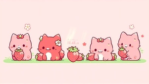 清新草莓小猫