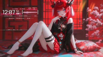 小恶魔红发长腿女孩