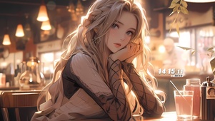 超美治愈金发女孩