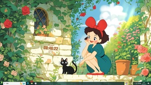 宫崎骏逗猫女孩