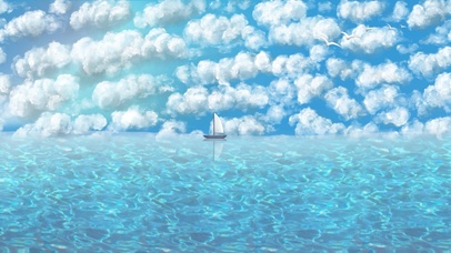 大海中前行的小白帆