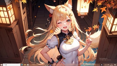 4k金发狐耳枫叶美少女