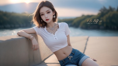 气质短发阳光女孩