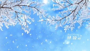 雪中的树木