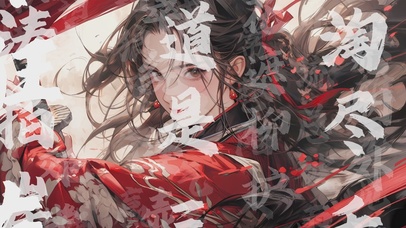 古风女子水墨风